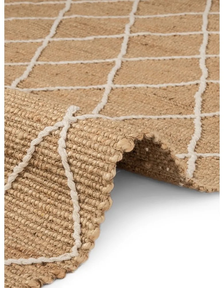 Natúr színű kézi szövésű juta szőnyeg 80x150 cm Kunu – Hanse Home