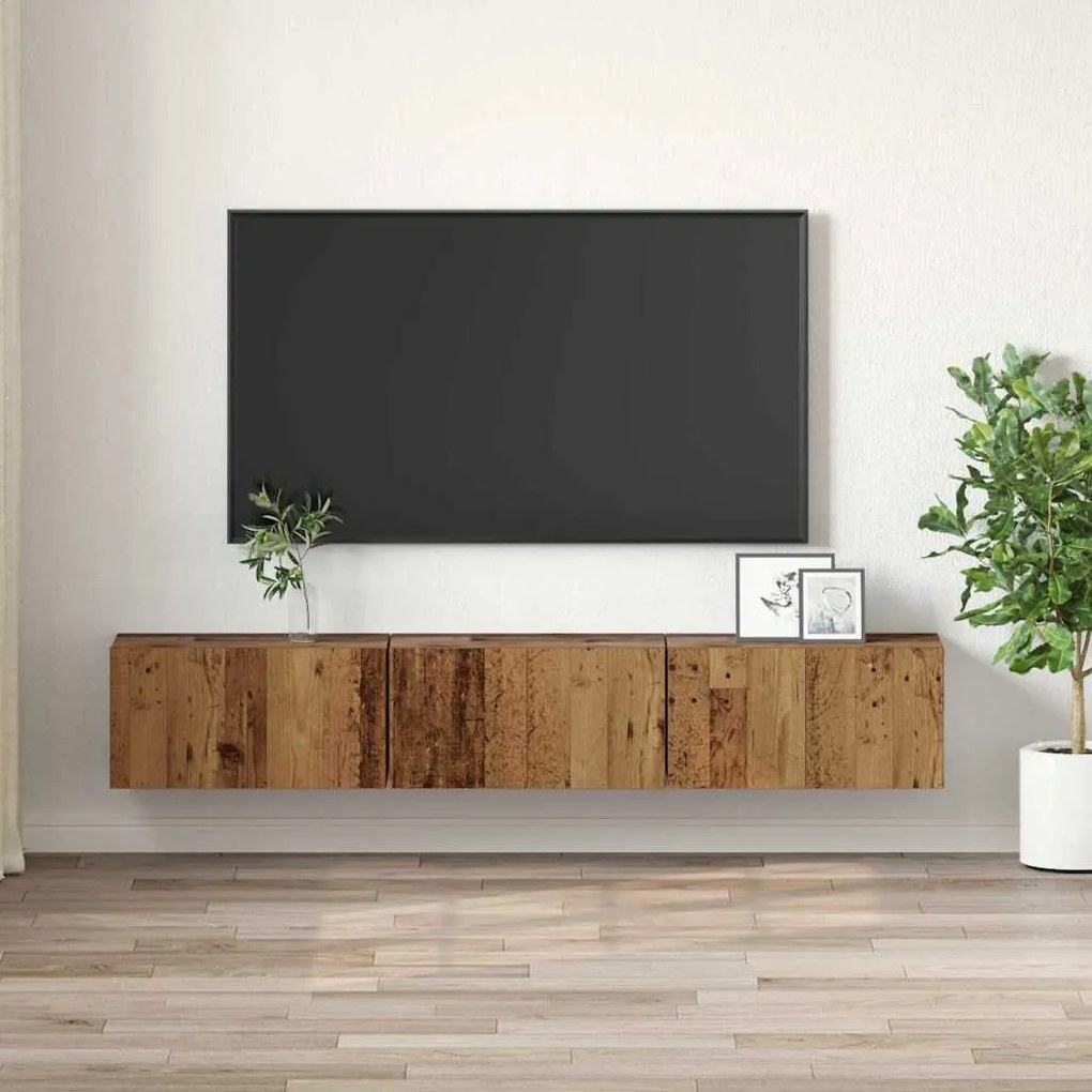 TV szekrény 3 pcs Barna 60 x 30 x 30 cm Faanyag