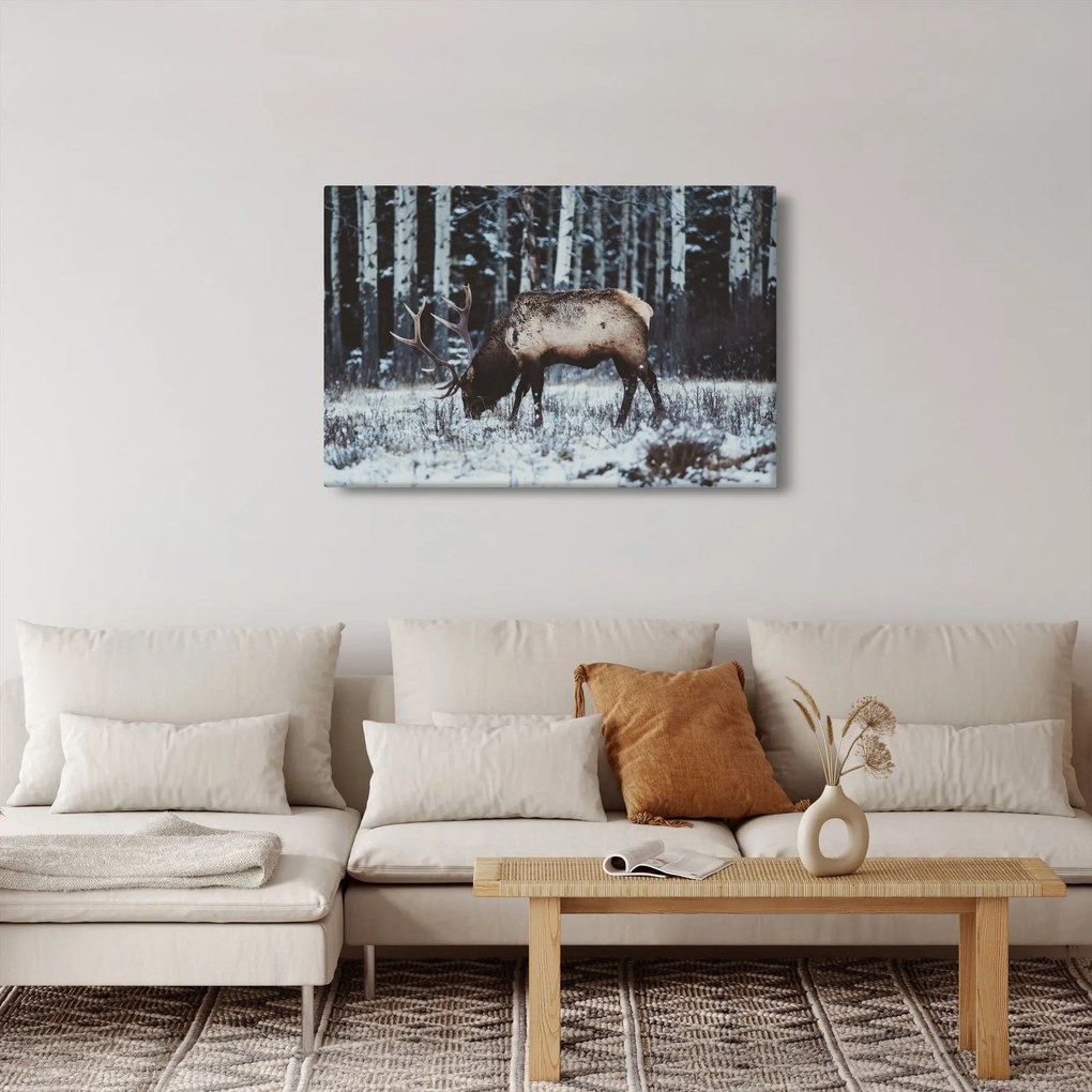 Kép - szarvas télen (90x60 cm)