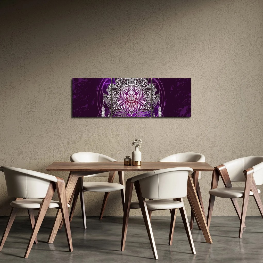 Kép - lótusz (órával) (90x30 cm)