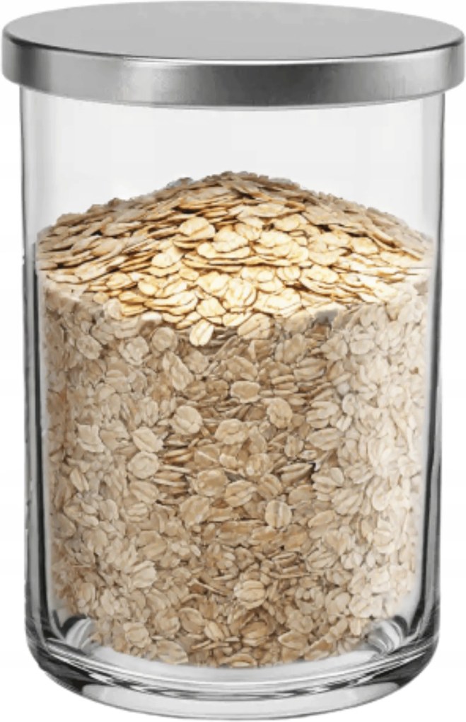 Üveg Tégely, Fém Fedél Müzlitartó Ömlesztett Termék 15CM