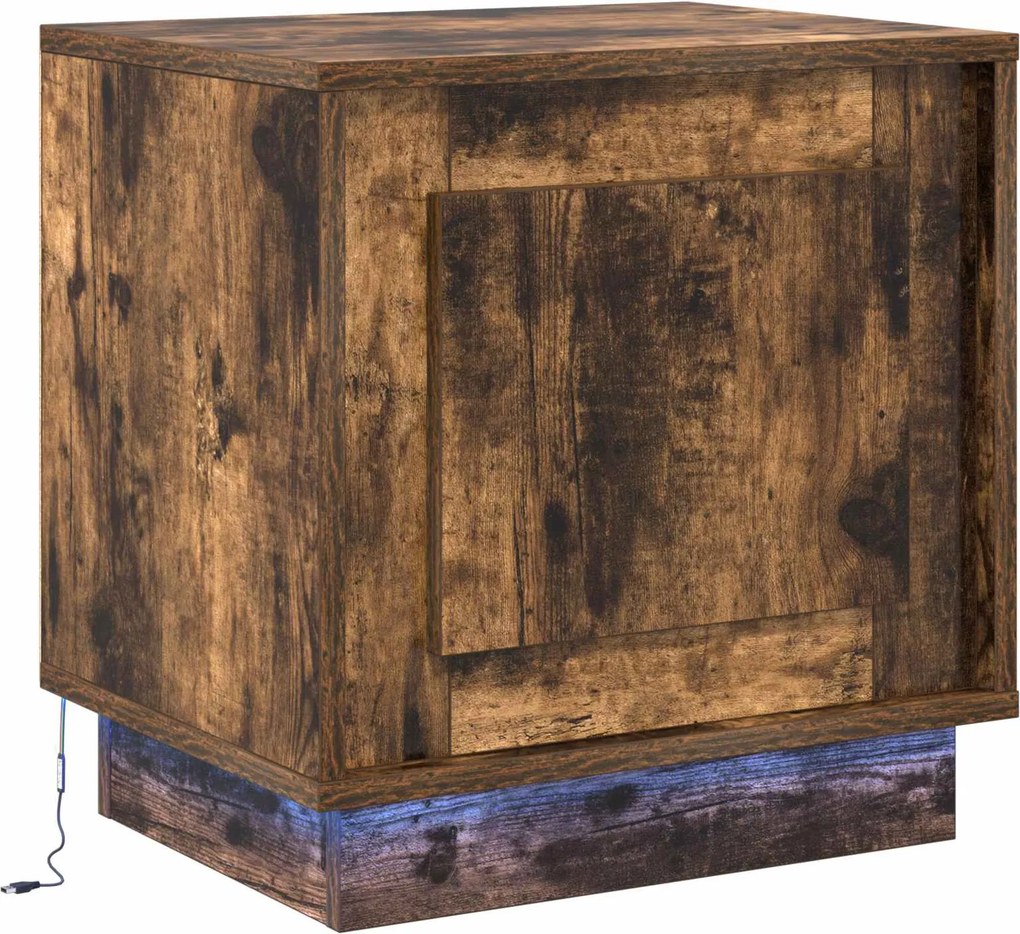 vidaXL Éjjeliszekrény Füstölt tölgy 44 x 34,5 x 45 cm Faanyag
