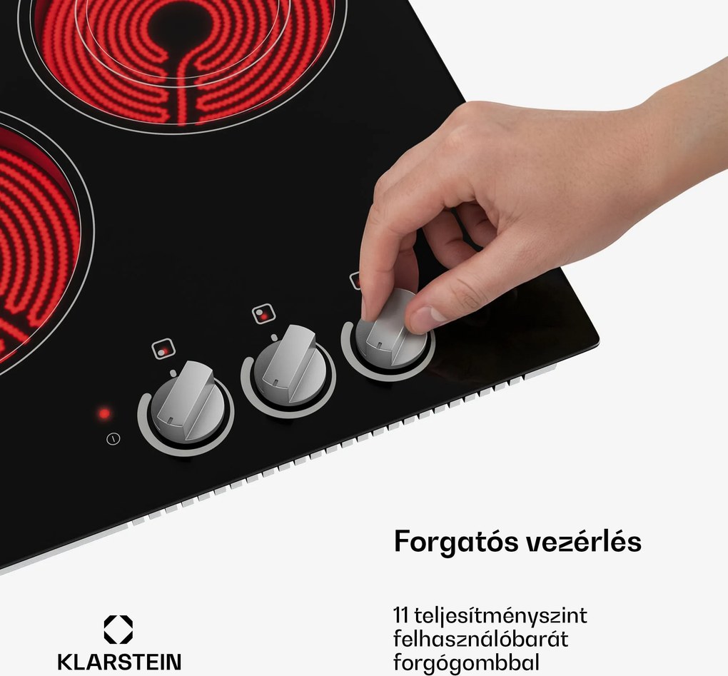 Klarstein EasyCook üvegkerámia főzőlap | 3 főzőzóna | 4700 W | 11 teljesítményfokozat | 45 cm