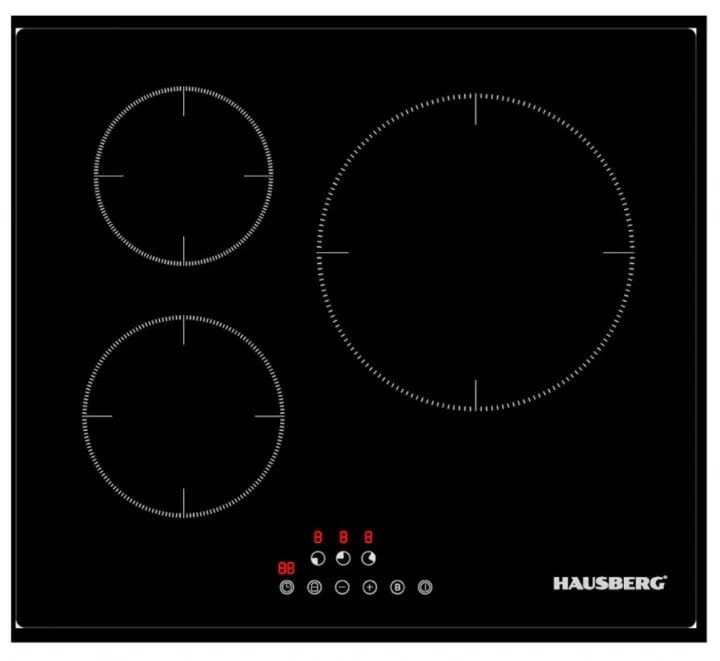 Hausberg HB-1530 indukciós főzőlap - 3 zónás