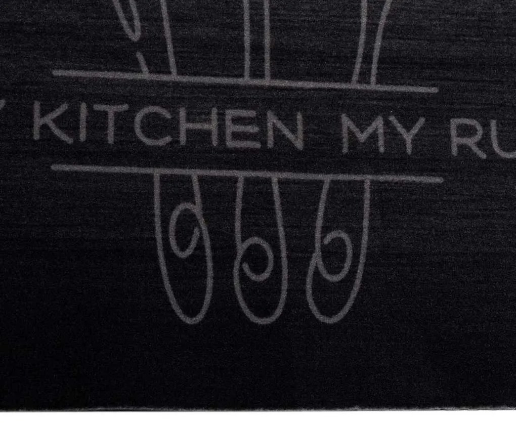 Konyhai szőnyeg Fekete 300 x 60 cm Bársony