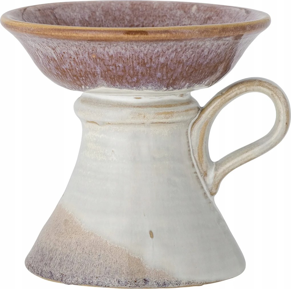 Gyertyatartó Soreyah rózsaszín kő Ø15xH14 cm