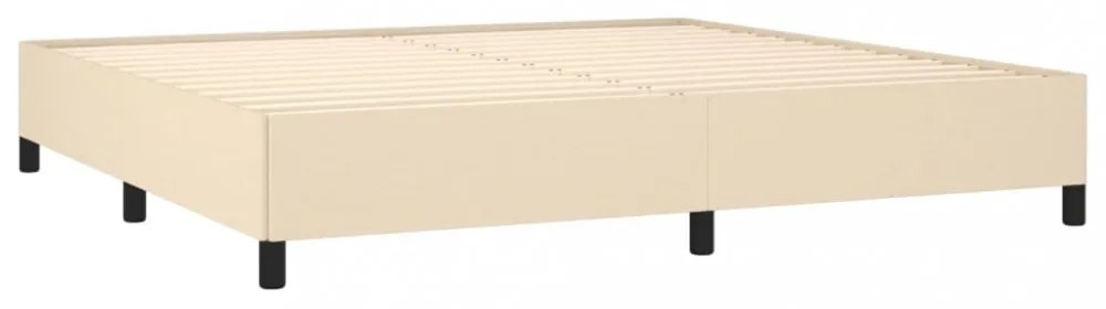 krémszínű szövet ágykeret matrac nélkül 200 x 200 cm