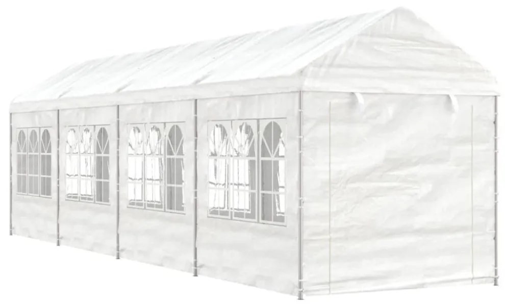 vidaXL fehér polietilén pavilon tetővel 8,92 x 2,28 x 2,69 m