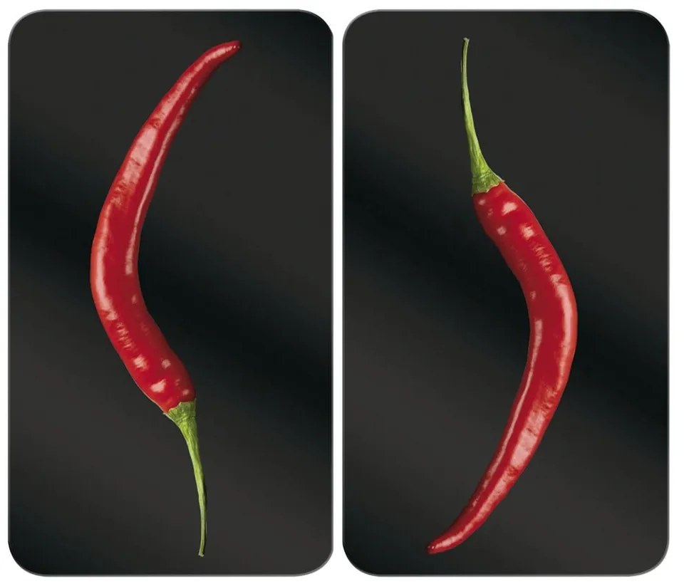 Edzett üveg tűzhely fedőlap szett 2 db-os 30x52 cm Peperoni – Wenko