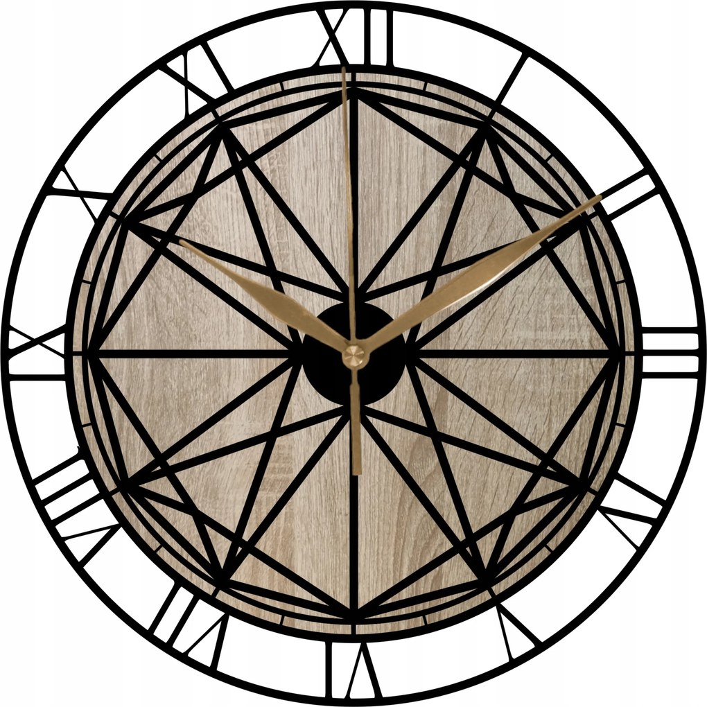Falióra Fa Kerek Római Stílus Loft Divatos Óra 35 cm