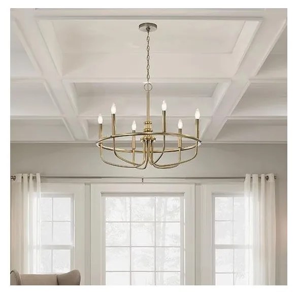 Kichler KL-CAPITOL-HILL6-PNBR - Csillár láncon CAPITOL HILL 6xE14/40W/230V