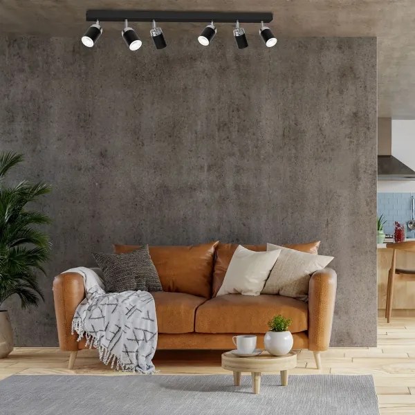 Spotlámpa RENO 6xGU10/60W/230V fekete/króm