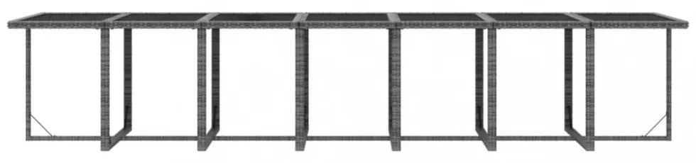 19 részes szürke polyrattan kerti étkezőgarnitúra párnákkal