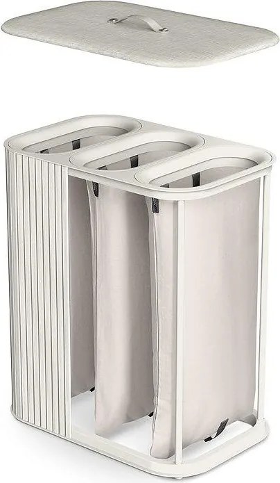 Bézs bambusz szennyeskosár 3x30 l Tota Trio Luxe – Joseph Joseph