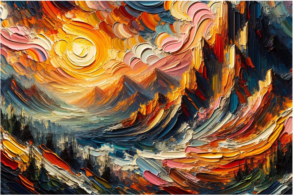 Kép - Hegyek, melyeket napfény ölel (90x60 cm)