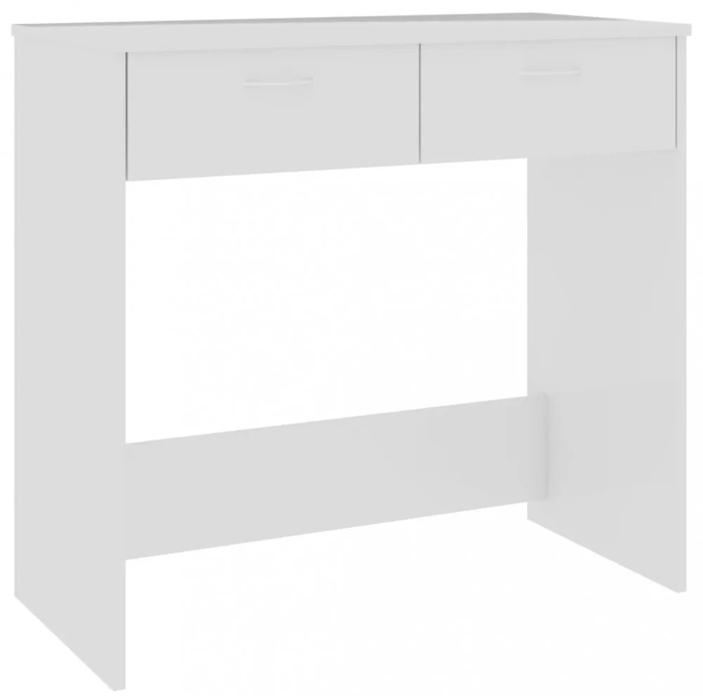 magasfényű fehér szerelt fa íróasztal 80 x 40 x 75 cm
