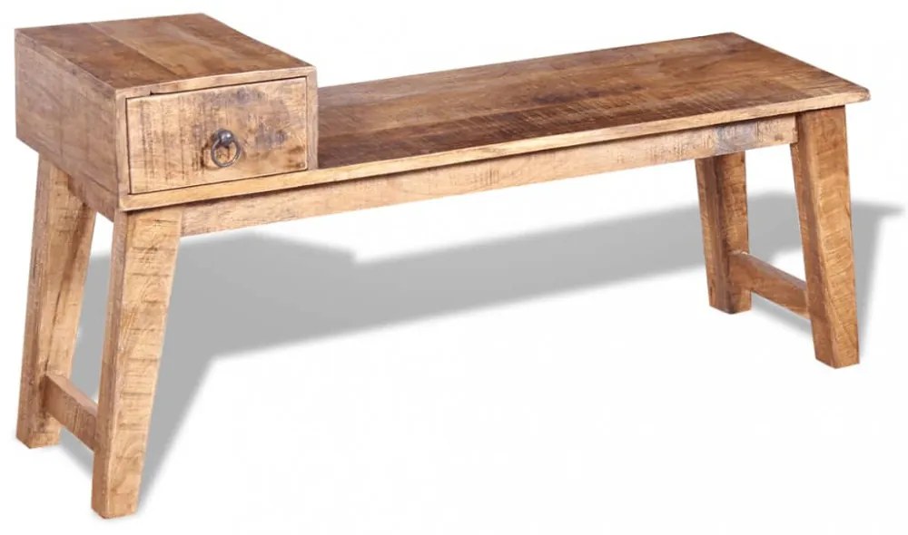 Tömör mangófa pad fiókkal 120x36x60 cm