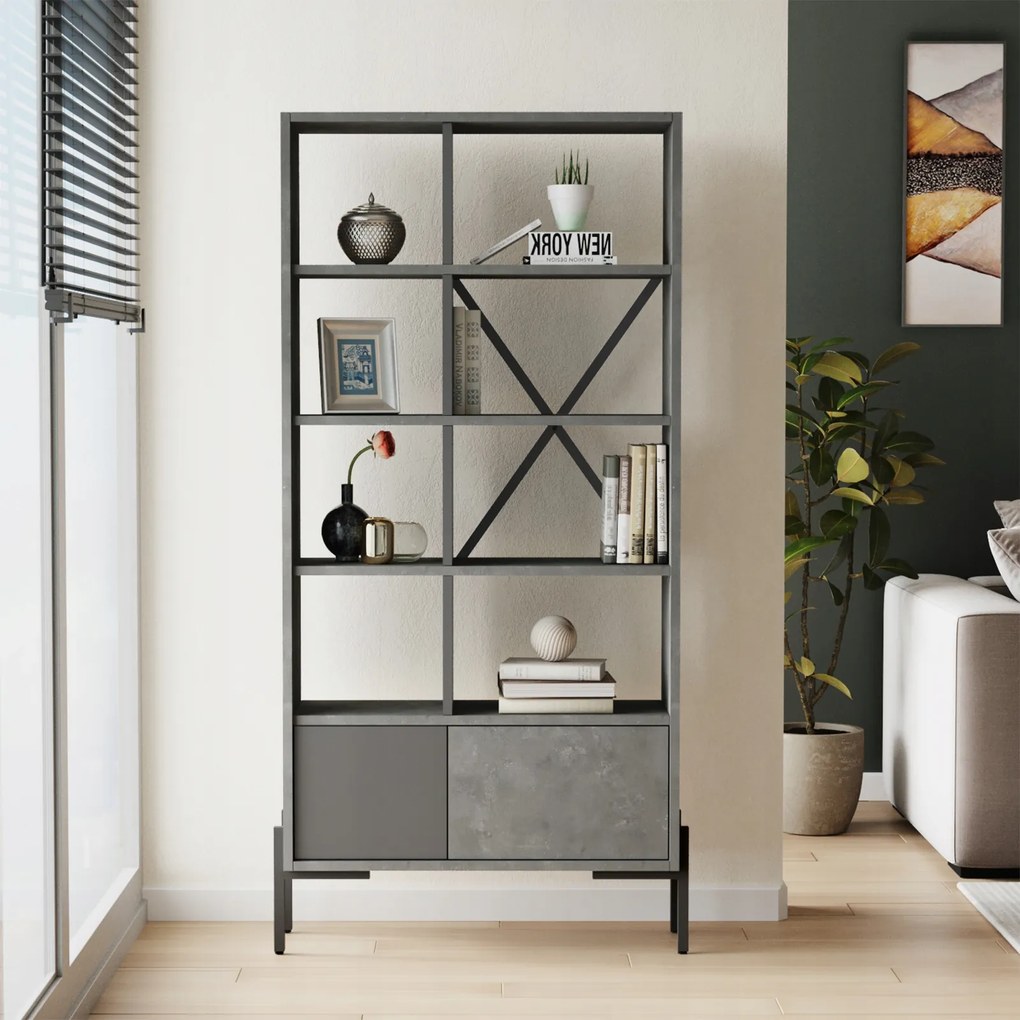 Houseland Tara beton/kő könyvespolc