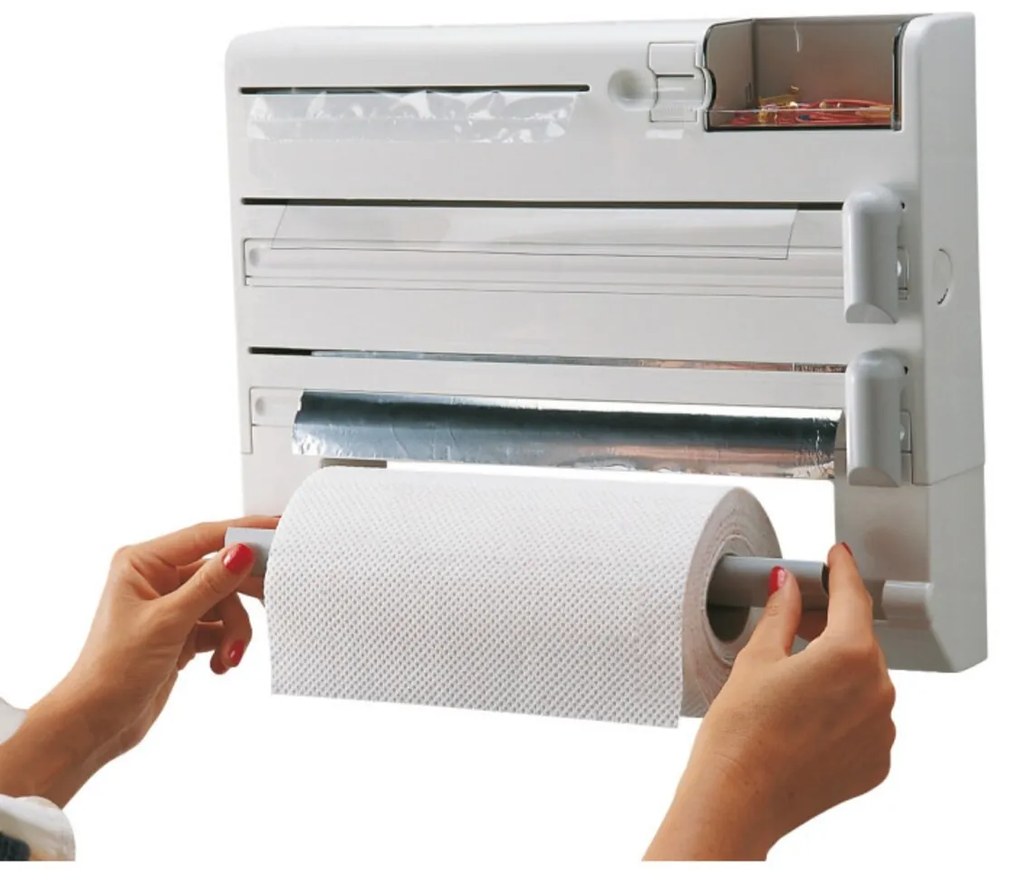 Papírtekercsek / alumínium fólia / műanyag fólia támogatása, Leifheit, Parat Plus, műanyag, fehér