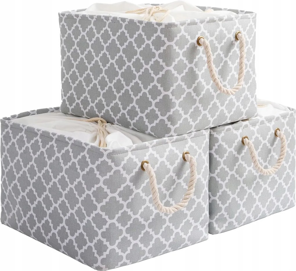 Outbros 3 db-os tárolókosár szett 38×28×26 cm 3 db-os Szürke