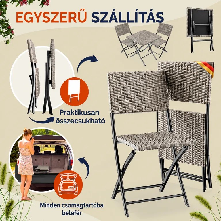 Deuba Rattan balkonkészlet - krém