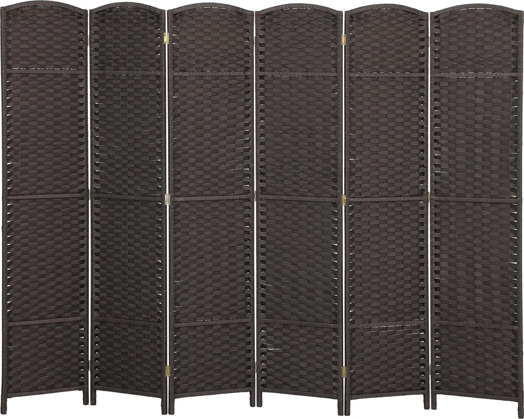 HOMCOM 6-panel 240x170 cm-es Terelő Képernyő Összecsukható Magánélet Védő a Nappaliba, Hálószobába, Irodába - Barna | Aosom