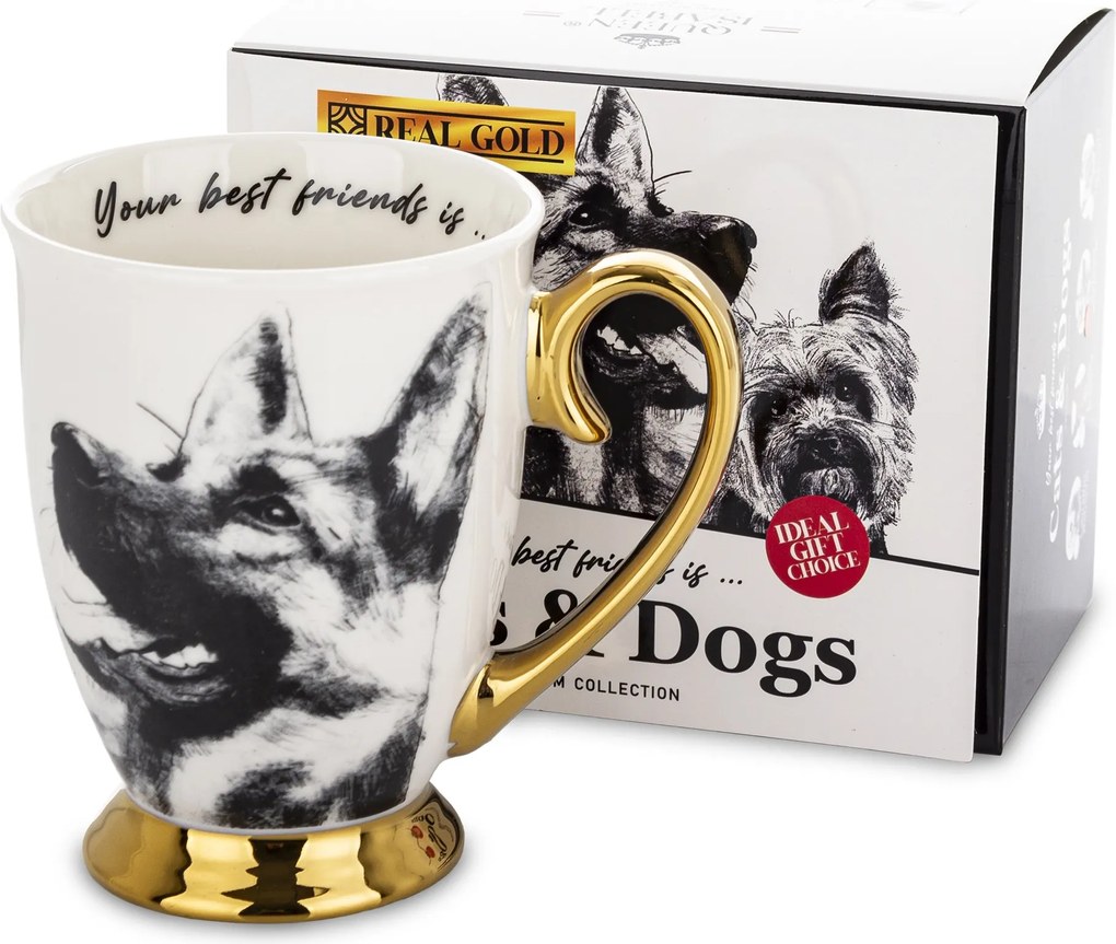 Porcelán Bögre Kávéhoz, 310 ML, Elegáns Mintával