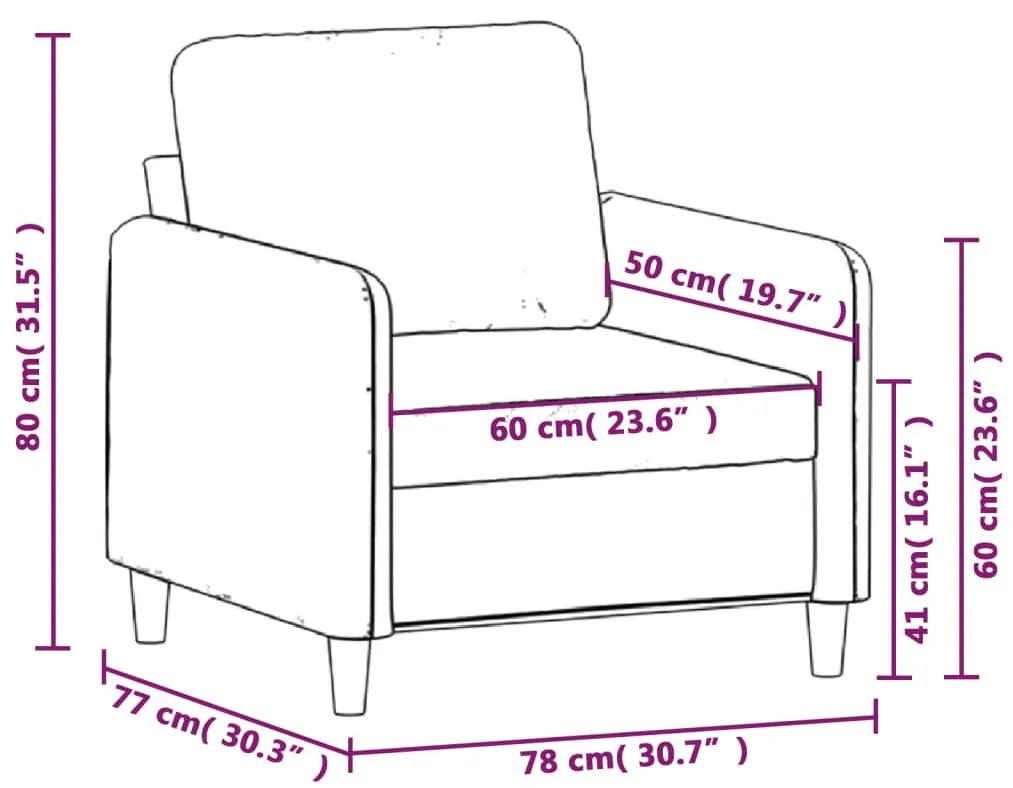 rózsaszín bársony kanapéfotel 60 cm