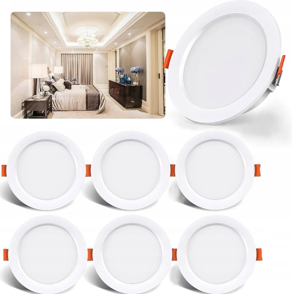 Ouila Led Süllyesztett Panel 6 Darabos Szett Meleg Fehér 4000K 5W