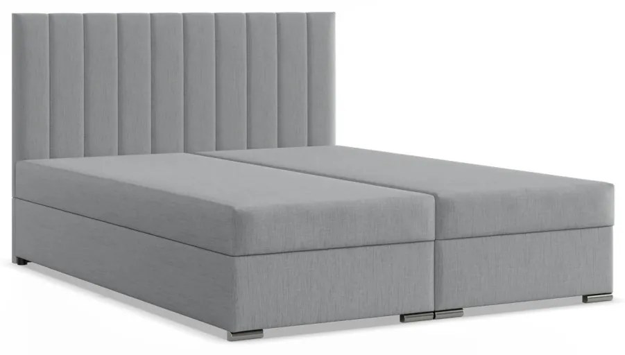 Agen ágy, szövet, 180 x 200, ágyneműtartóval, szürke