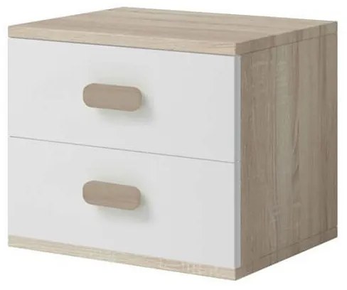 Smyk 22 Ifjúsági éjjeliszekrény sonoma - fehér- Választható színes fogantyúval N