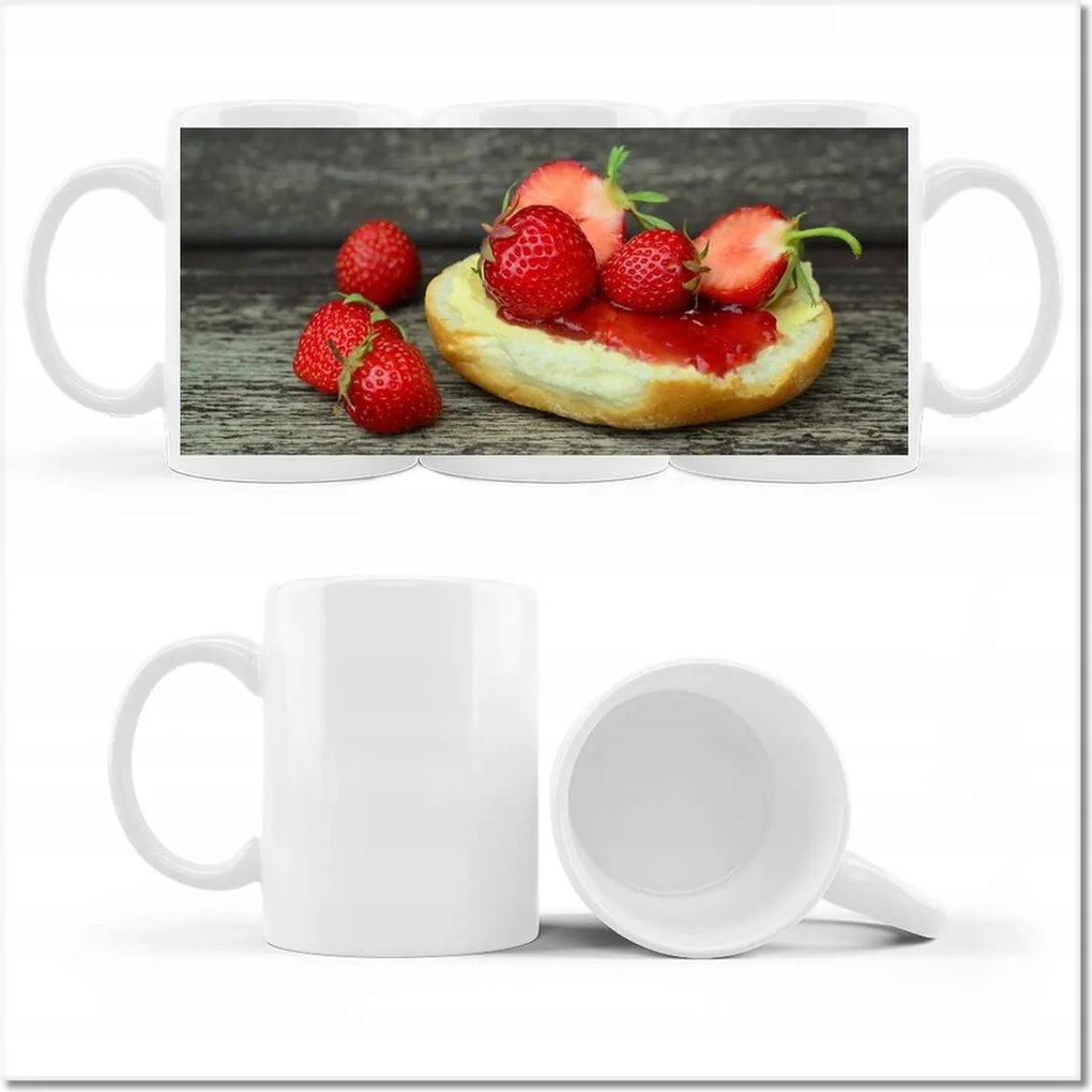 Nyomott mintás bögre Szendvics eperrel