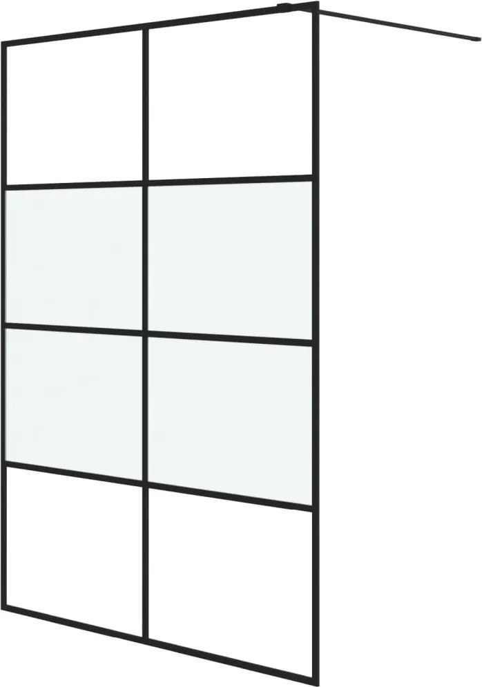 vidaXL fekete selyemmatt ESG üveg zuhanyfal 140 x 195 cm