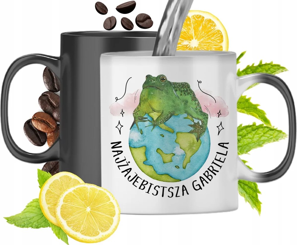 Mágikus bögre Gabrielának Fekete matt nyomott mintával 330ml