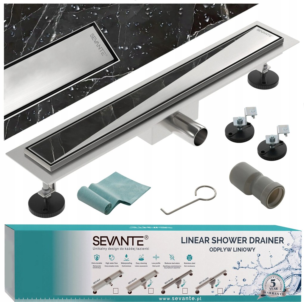 Lineáris lefolyó 50 cm Flat inox rozsdamentes acél 304 nagy áteresztőképesség