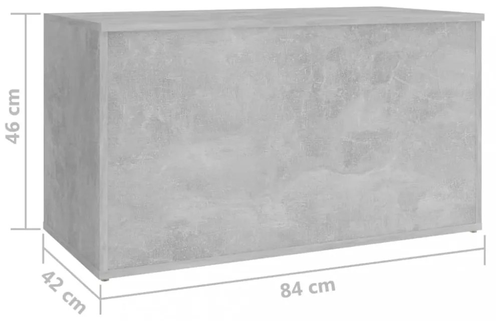 betonszürke szerelt fa tárolóláda 84 x 42 x 46 cm