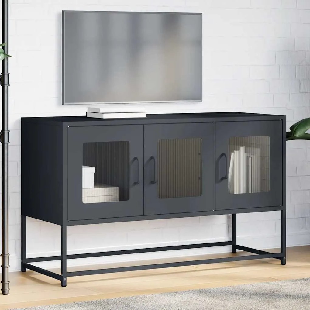 antracit hidegen hengerelt acél TV-szekrény 100,5x39x60,5 cm