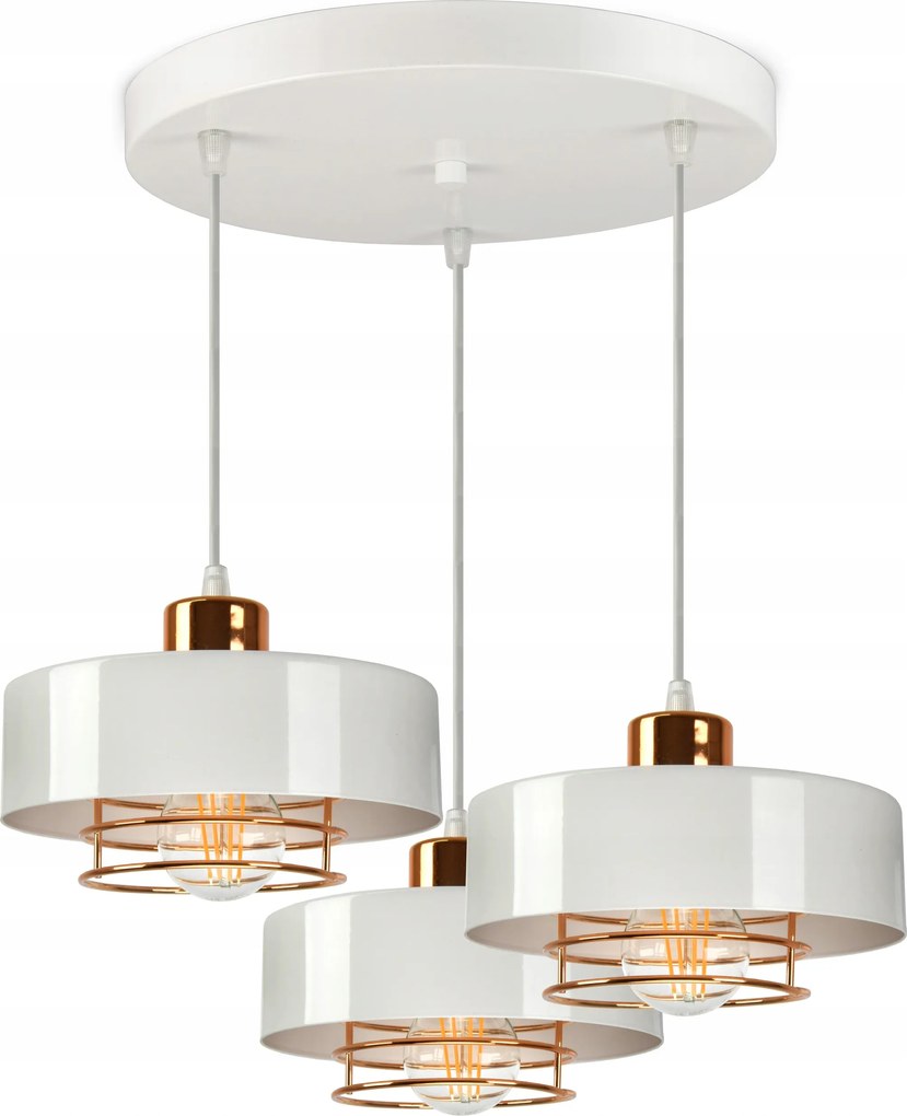 Függőlámpa Mennyezeti Csillár Fehér Réz Loft