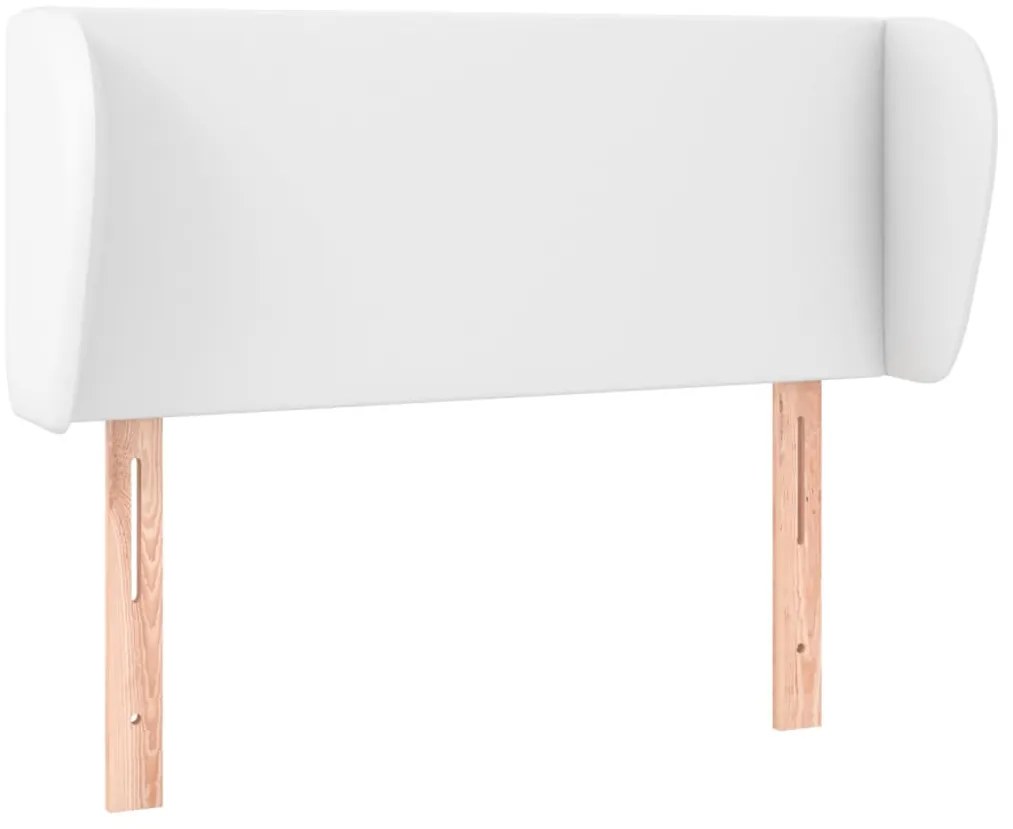 fehér műbőr szárnyas fejtámla 83x23x78/88 cm