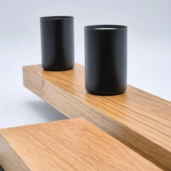 Felületre szerelhető csillár MATTE 4xE27/15W/230V fekete/tölgy