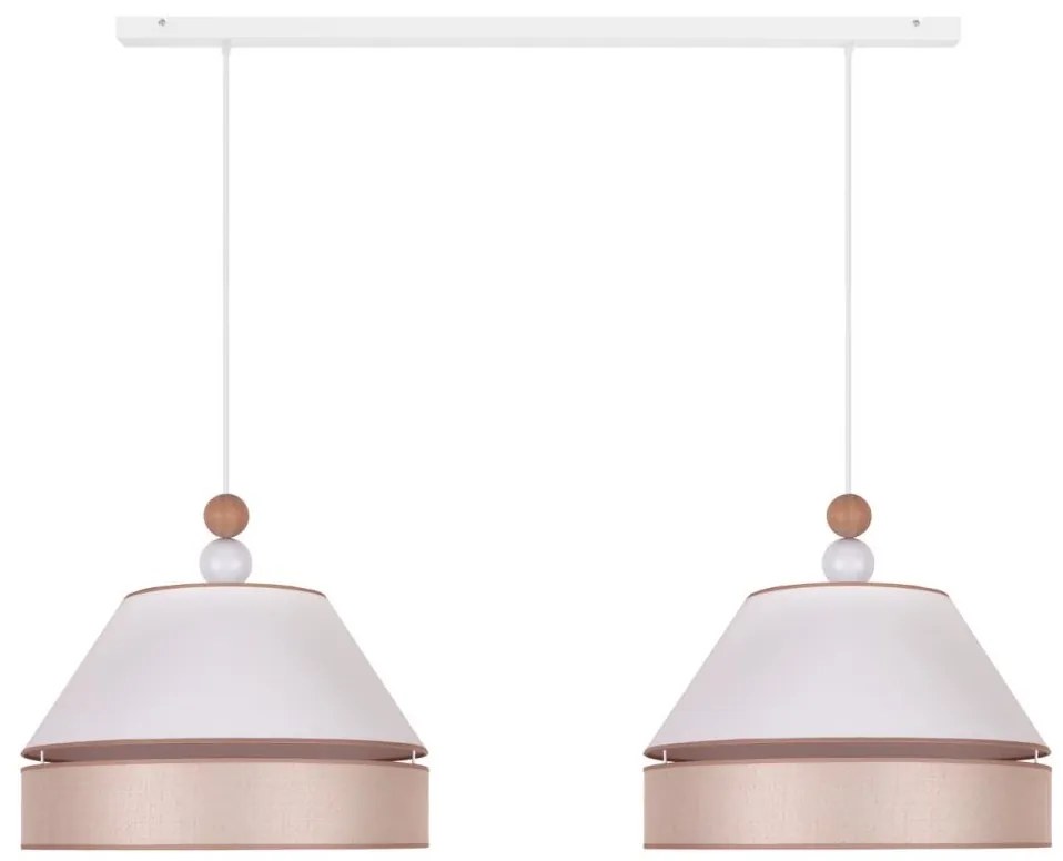 Duolla - Csillár zsinóron AVIGNON 2xE27/15W/230V fehér/bézs