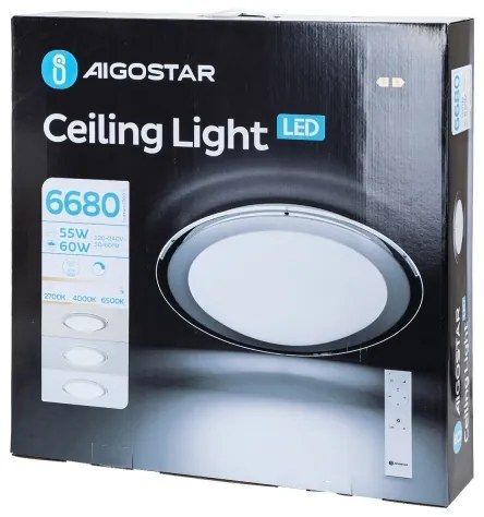 Aigostar - LED dimmelhető mennyezeti lámpa LED/60W/230V 2700-6500K átm. 52,7 cm króm + távirányító