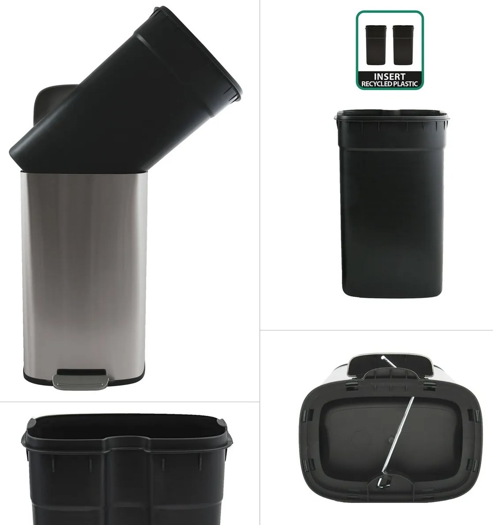 Spirella Pedálový odpadkový koš soft-close Akira30 l, kartáčovaný nerez, 30 l