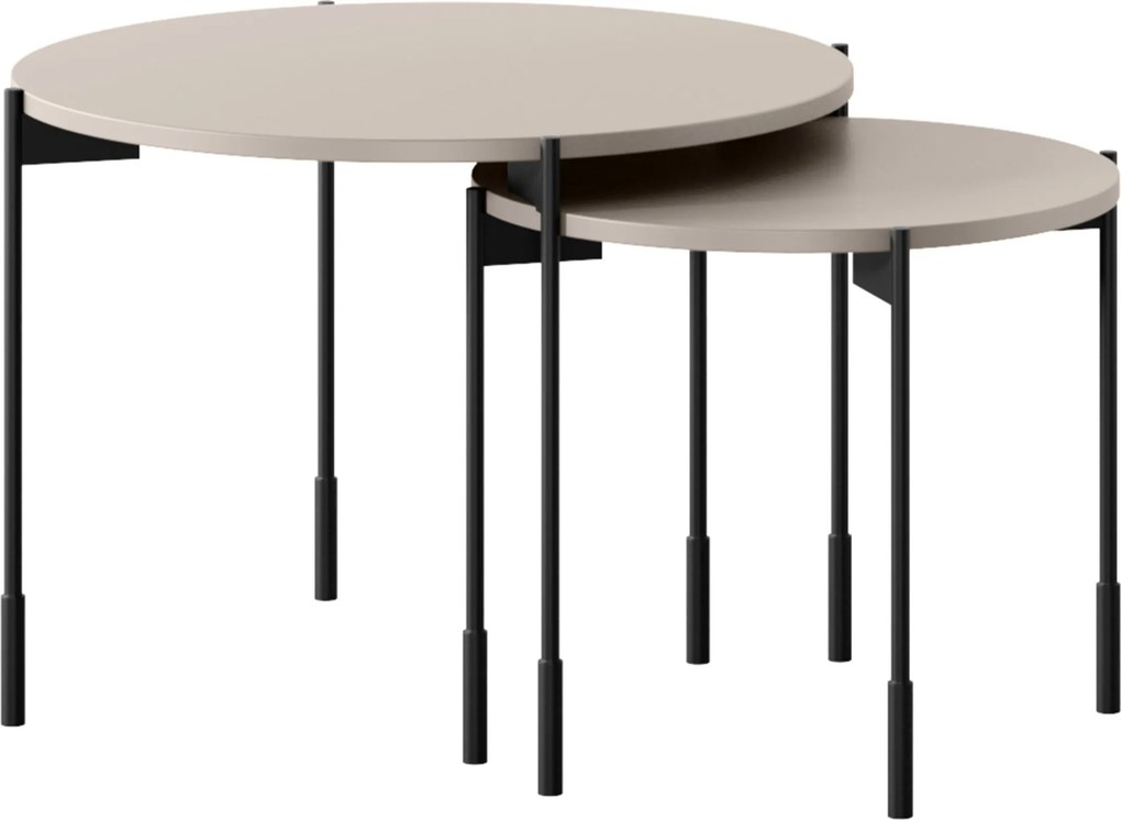 Sonatia kerek fémlábas dohányzóasztal 45 cm - kasmír