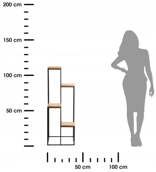 Virágállvány 110x40 cm fekete/barna