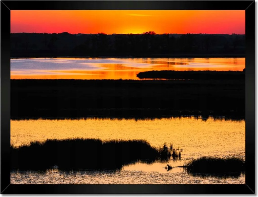 Poszterek keretben 40x30 Naplemente tó