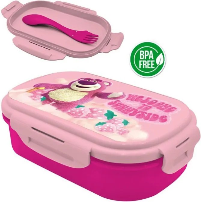 Disney Játékháború Lotso szendvicsdoboz + evőeszköz szett