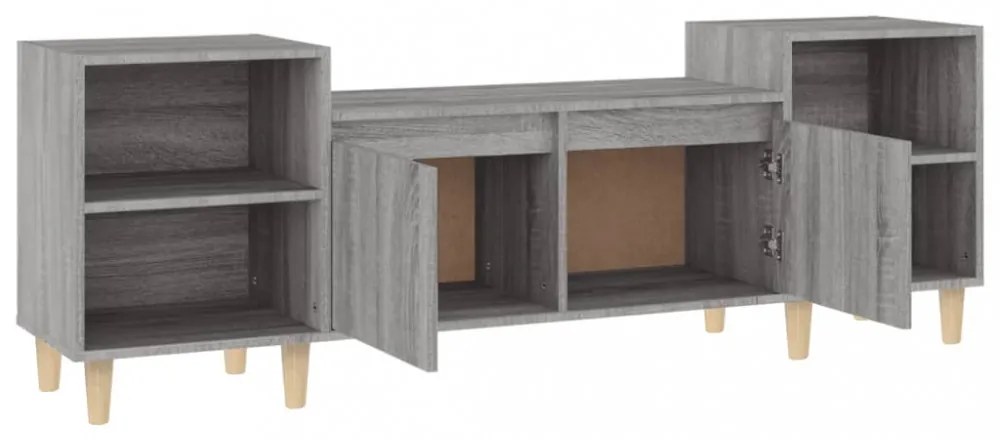 szürke sonoma színű szerelt fa TV-szekrény 160x35x55 cm