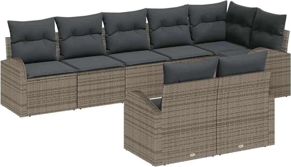 vidaXL Kerti Kanapé Szett 8 pcs polirattan