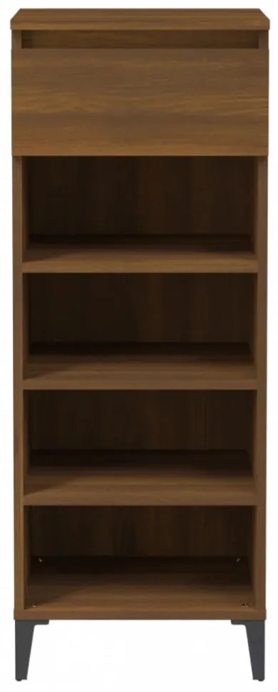 barna tölgy színű szerelt fa cipőtartó 40x36x105 cm